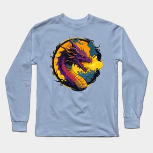 Fire Breathing Dragon - Cartoony Tabletop Dungeons & Dragons inspired High Fantasy Art of a Mythical Creature Long Sleeve T-Shirt